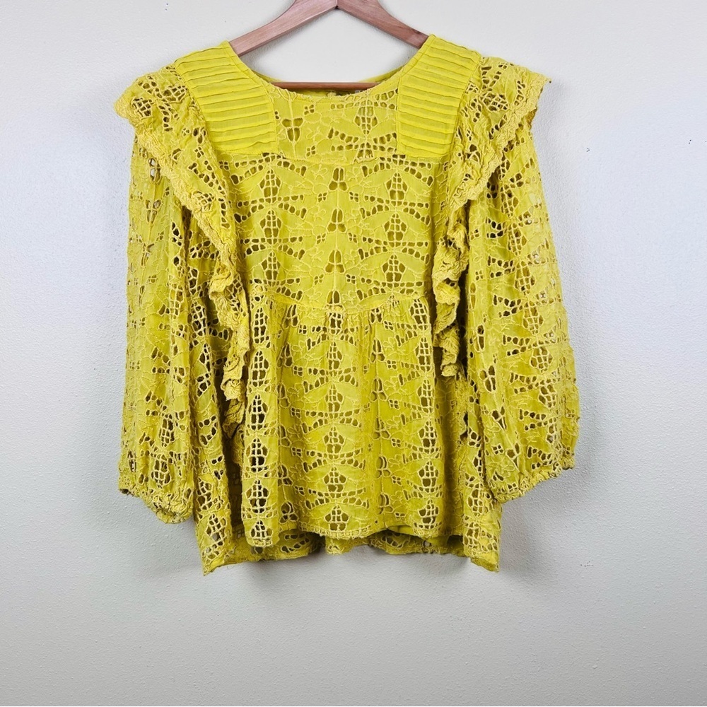 Anthropologie Clementine Blouse
Eyelet Ruffle Pullover Top Size 14 Blouse - Picture 2 of 8